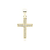 Pandantiv cruciulita argint placat cu aur galben cu pietre DiAmanti Z1625CG_W-DIA